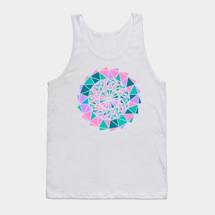 Digital mandala with random geometric shapes in bright neon colors Tank Top